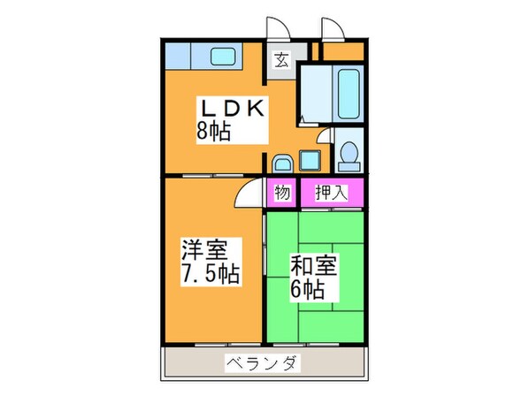 サンシャイン北花田の物件間取画像